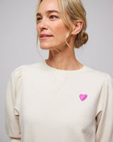 Oatmeal Jana Cropped Sleeve Sweater