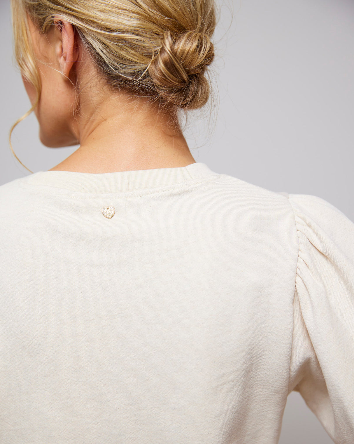 Oatmeal Jana Cropped Sleeve Sweater