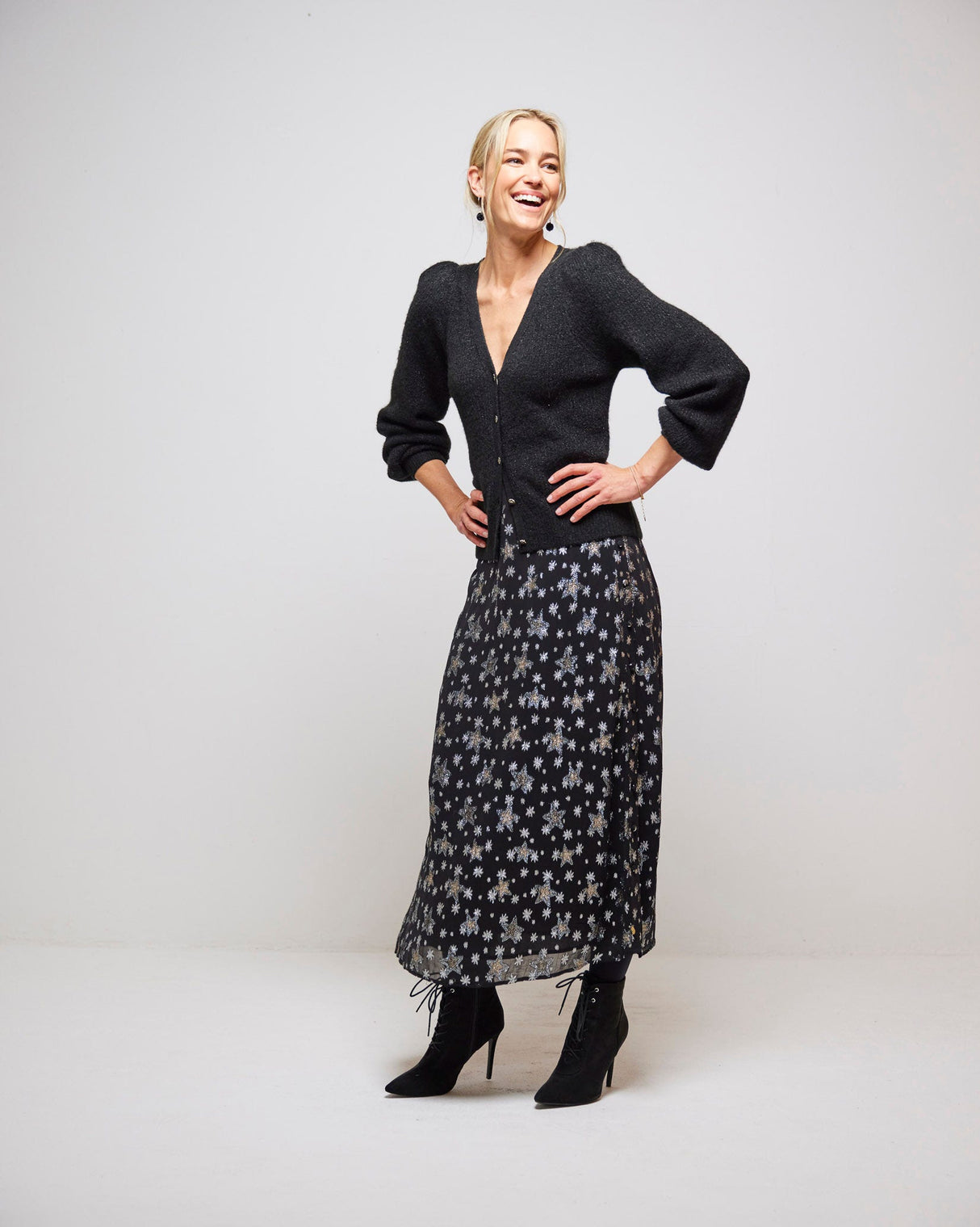 Black & Silver Lydia Indie Skirt
