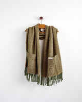 Green Mohair Tweed Coach Pocket Wrap