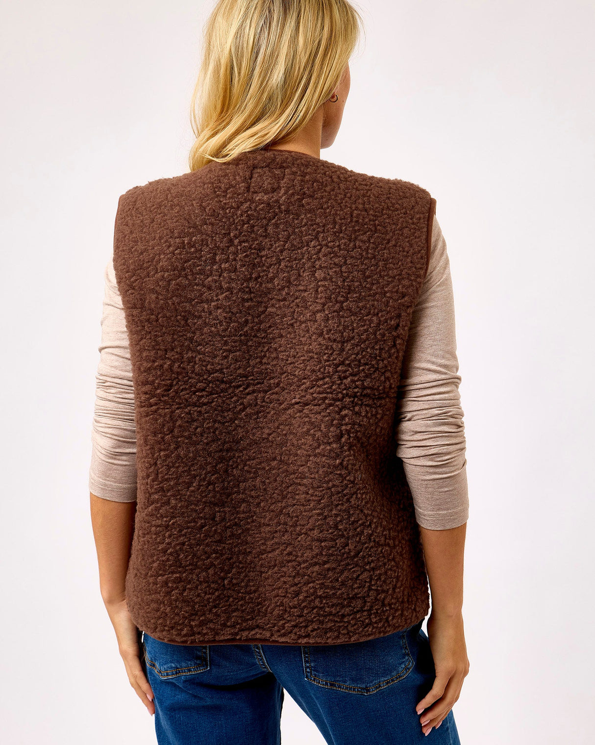 Choco Martini Textured Merino Wool Pepitko Vest