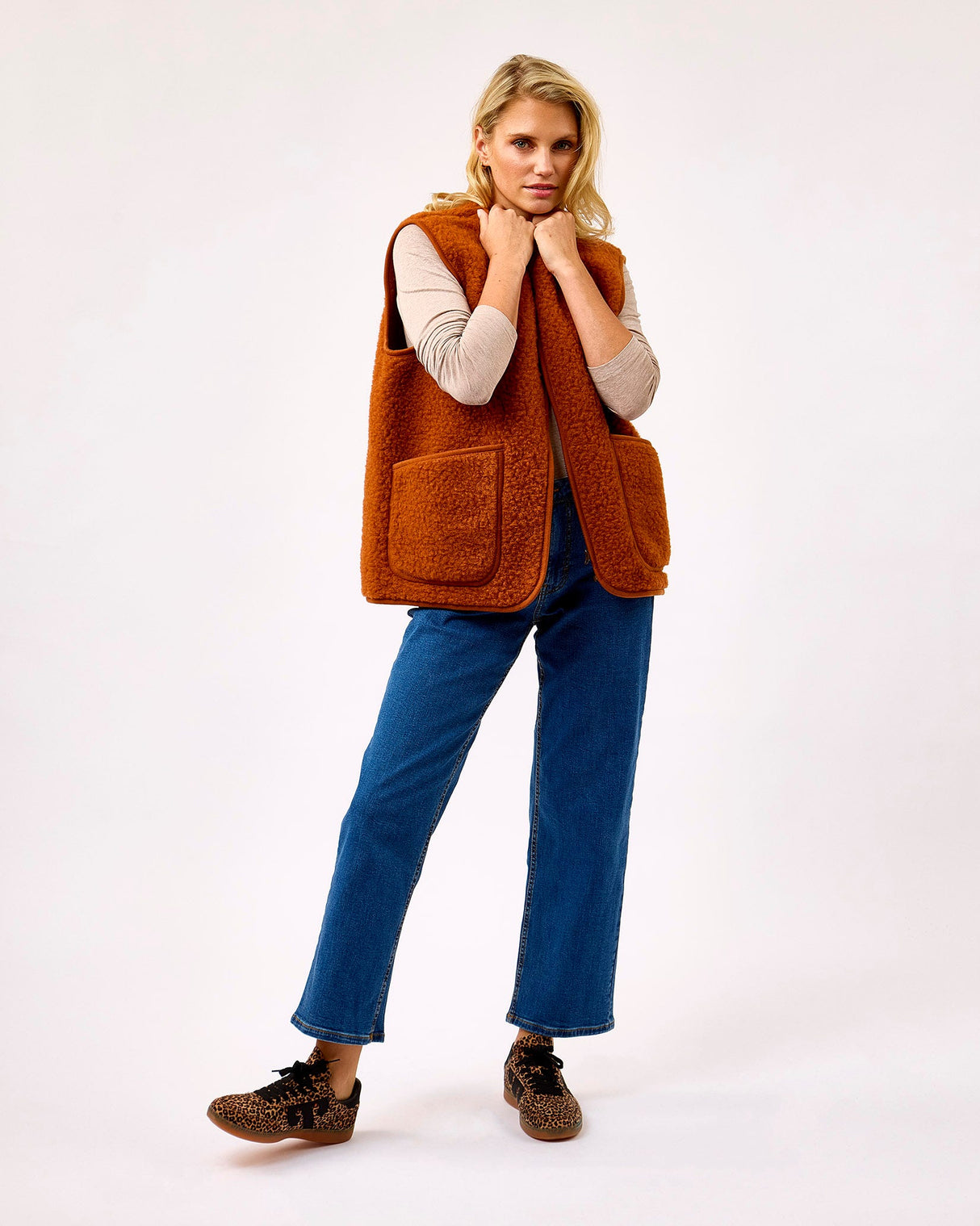 Fox Textured Merino Wool Pepitko Vest