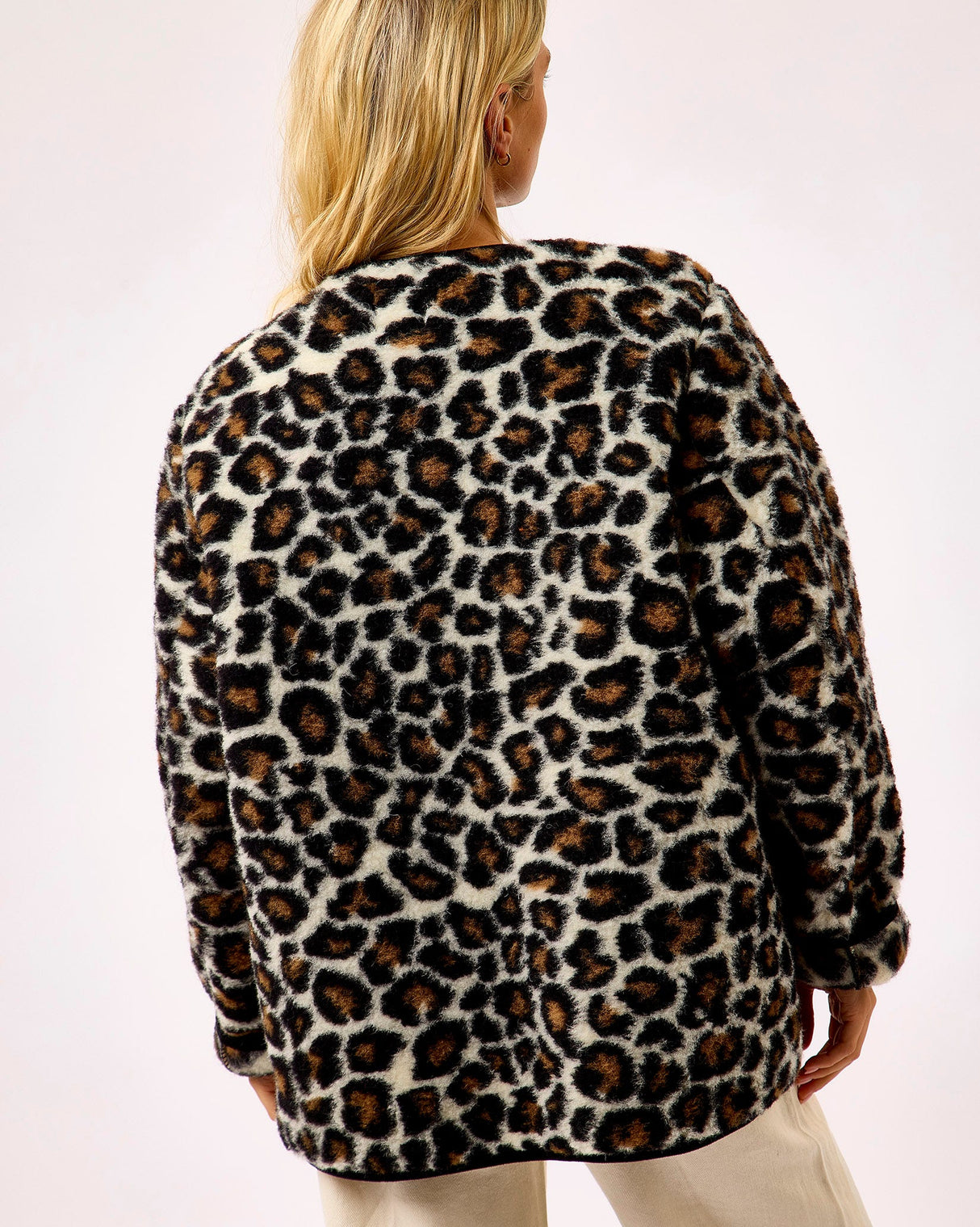 Leopard Textured Merino Wool Nordeen Jacket