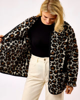 Leopard Textured Merino Wool Nordeen Jacket