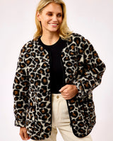 Leopard Textured Merino Wool Nordeen Jacket