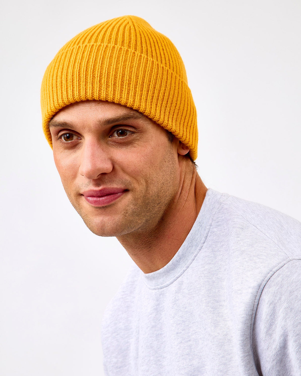Burned Yellow Merino Wool Beanie