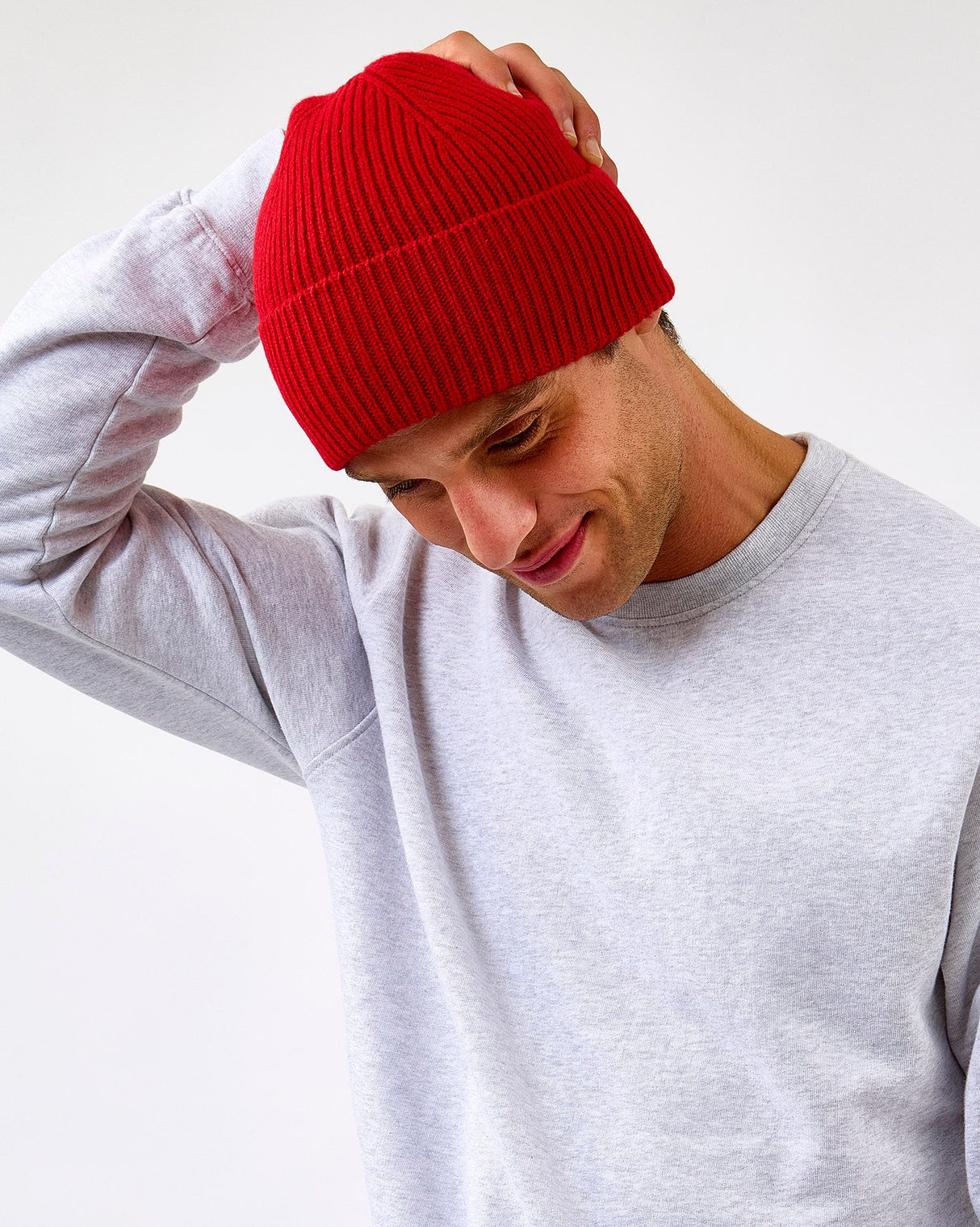 Scarlet Red Merino Wool Beanie