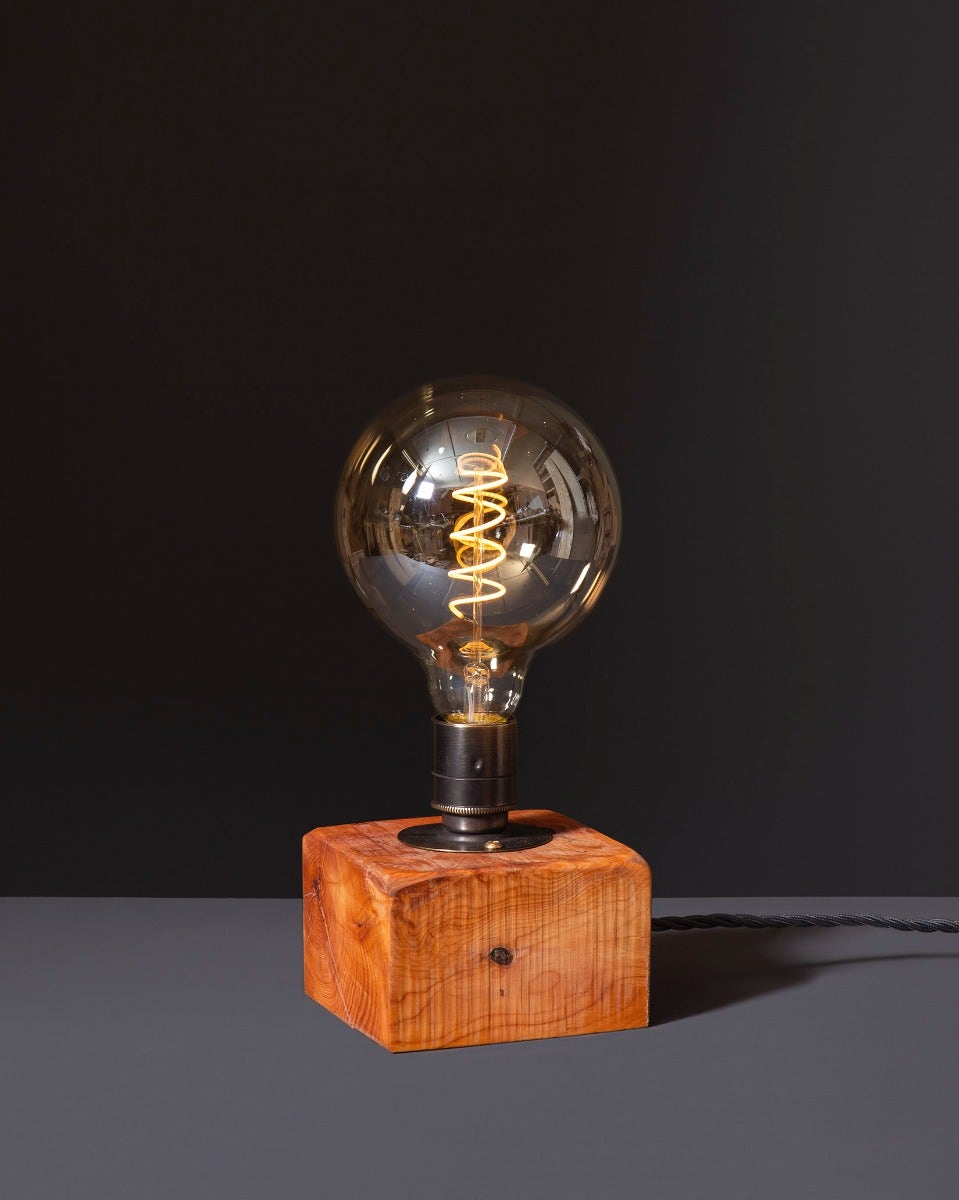 Ancient Irish Yew Wood Dromod Table Lamp