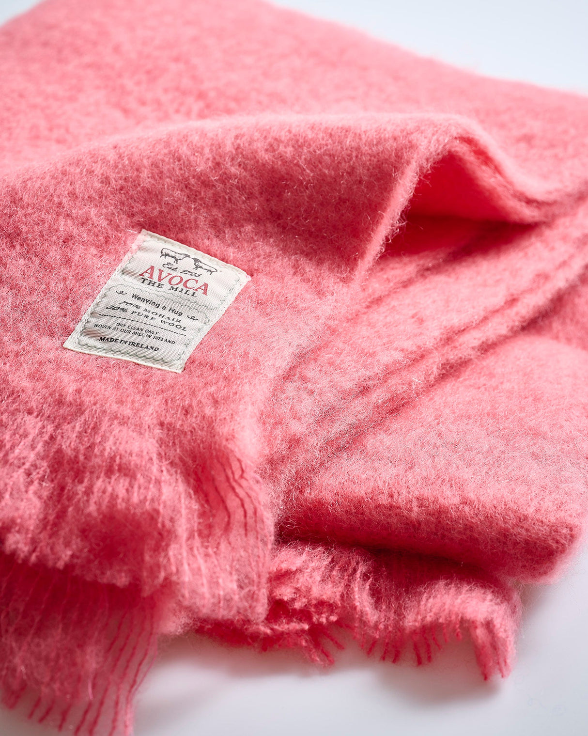 Coral Mohair Throw