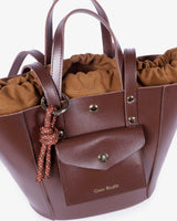 Chocolate Brown Note Calf Leather Bag