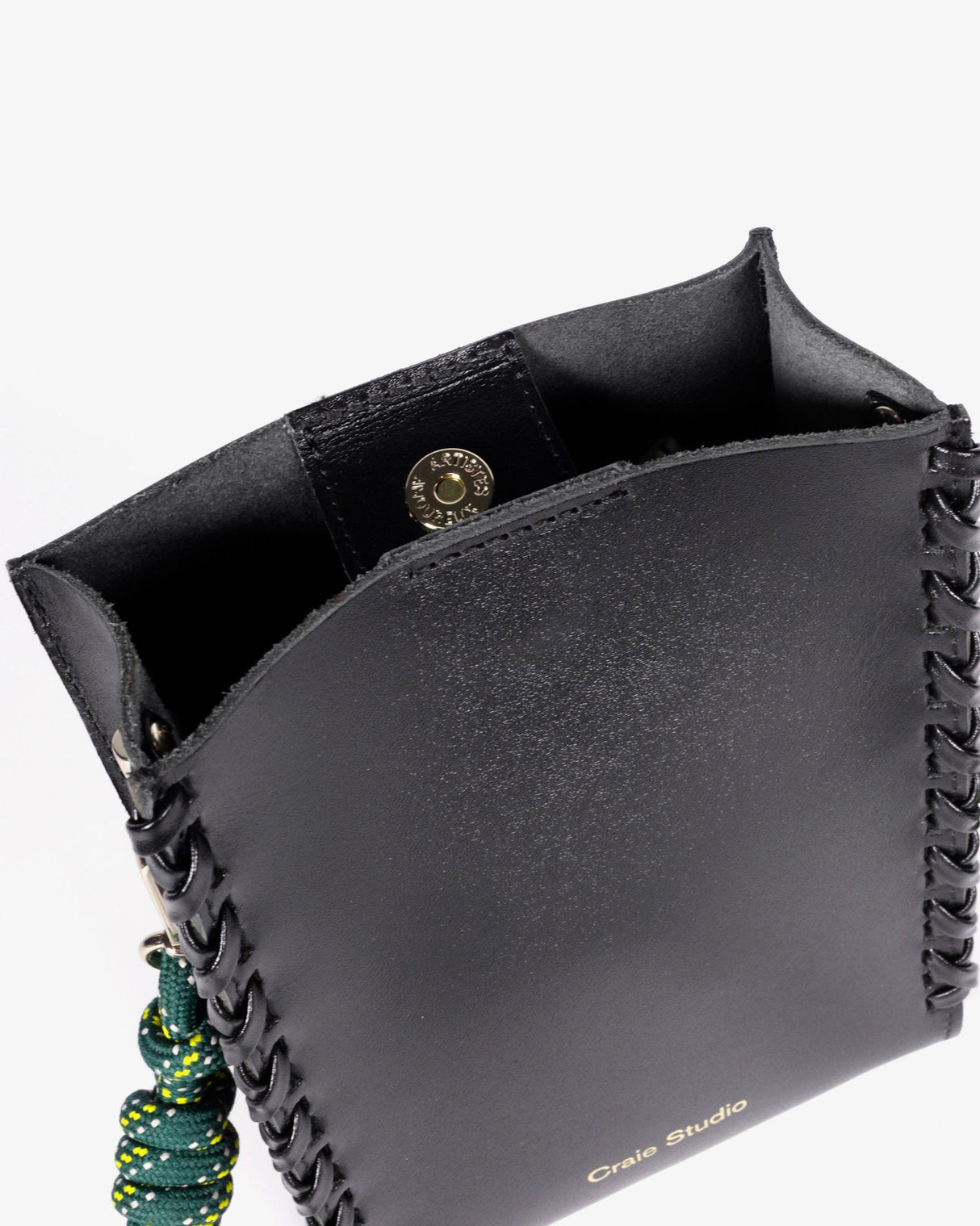 Black Essence Stitch Calf Leather Bag