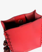 Lips Red Essence Stitch Calf Leather Bag