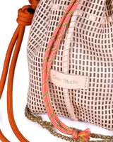 Peach Leather Bibi Bucket Bag