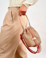 Peach Leather Bibi Bucket Bag