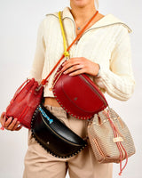 Peach Leather Bibi Bucket Bag