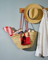 Orange Leather & Palm Panier Calanques Bag