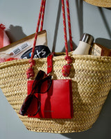Orange Leather & Palm Panier Calanques Bag