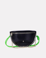 Black-Green-Leather-Smile-Bag