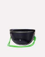 Black-Green-Leather-Smile-Bag