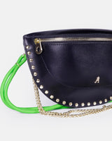 Black & Green Leather Smile Bag