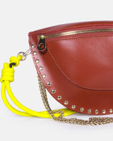 Brown & Yellow Leather Smile Bag
