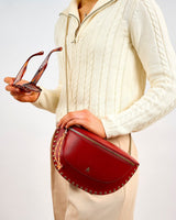 Brown & Yellow Leather Smile Bag