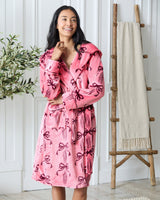 Pink-Wavy-Bow-Fleece-Dressing-Gown