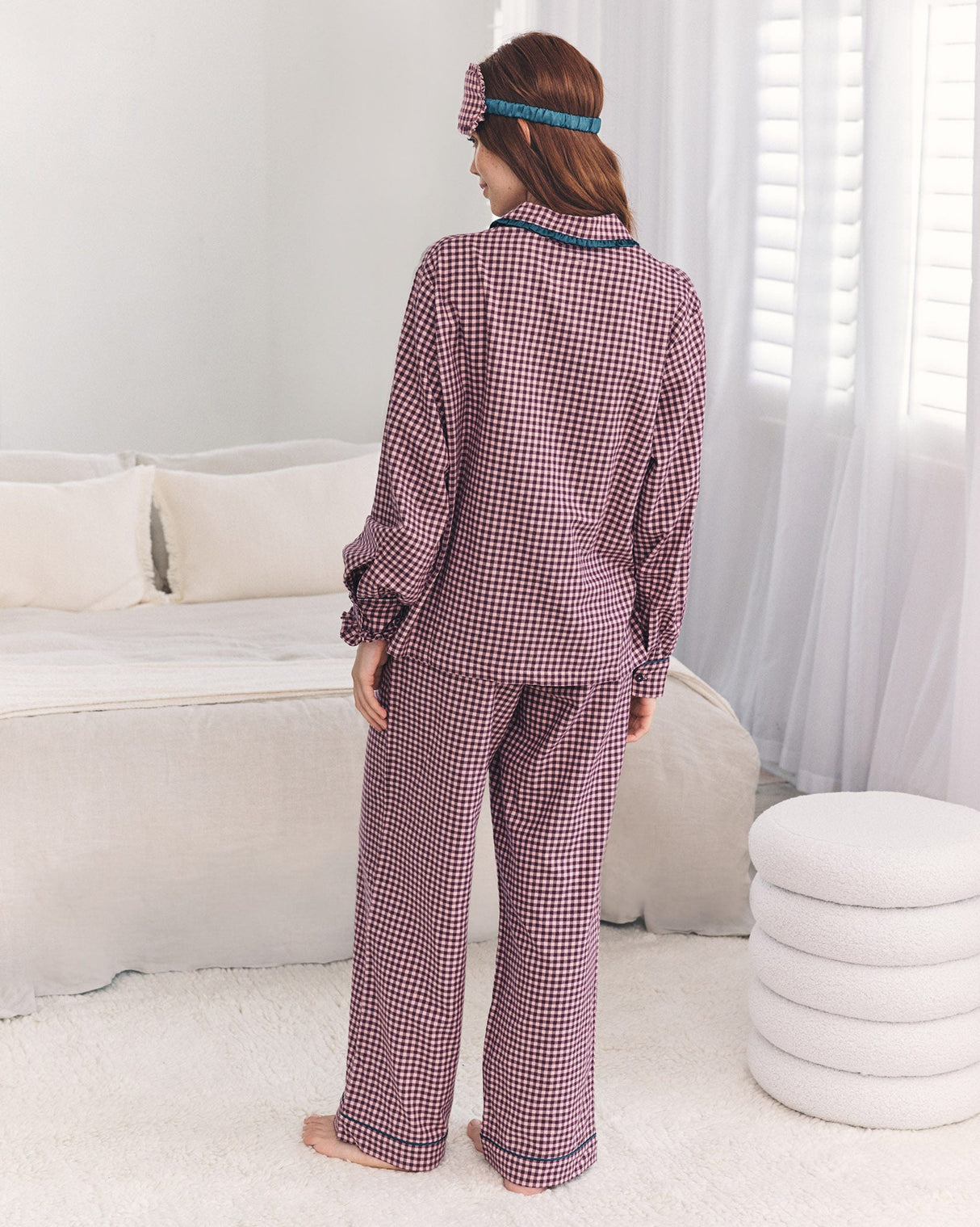 Pink-Gingham-Brushed-Organic-Cotton-Pyjama-Set