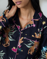 Navy Heart & Tiger Organic Cotton Pyjama Set