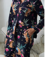 Navy Heart & Tiger Organic Cotton Pyjama Set