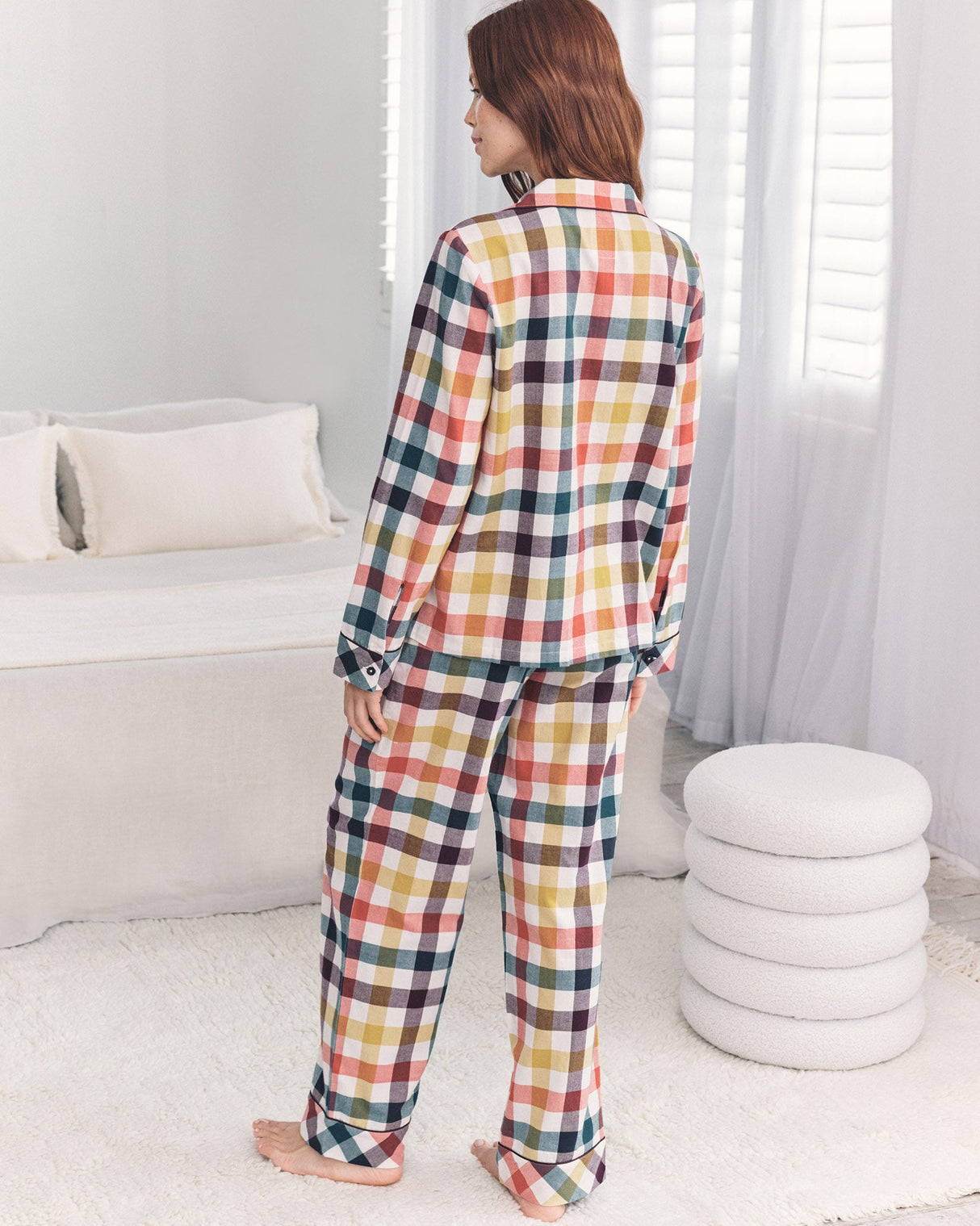 Multicolour-Gingham-Organic-Cotton-Pyjama-Set