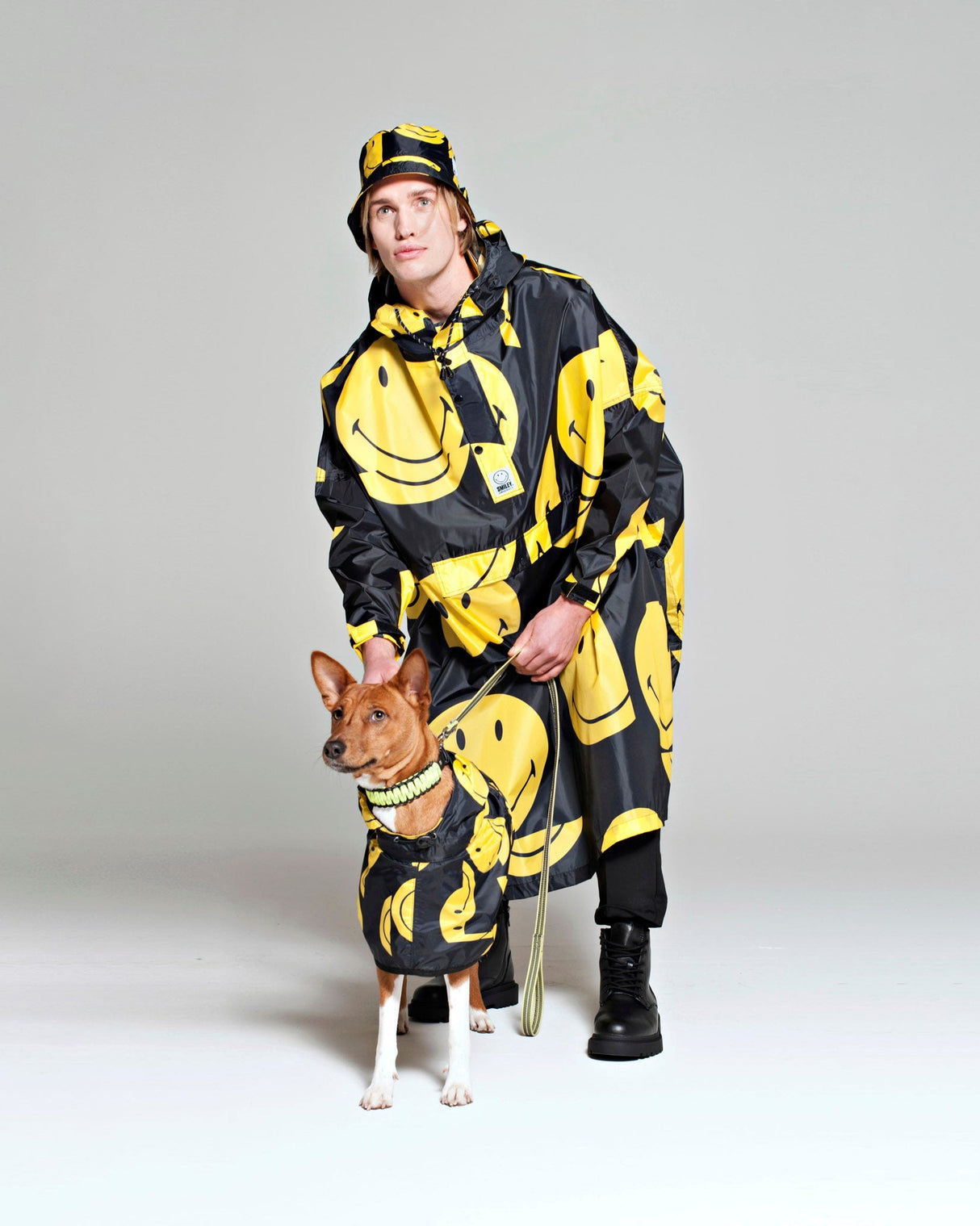 Black All Smiles Dog Poncho