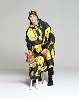 Black All Smiles Dog Poncho