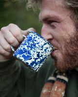 Blue Splatter Porcelain Enamel Mug
