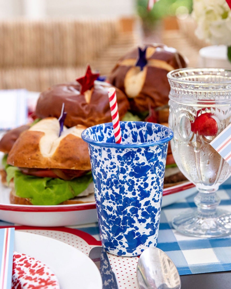 Blue Splatter Porcelain Enamel Tumbler
