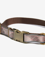 Pink Tartan & Taupe Barbour Reflective Dog Collar