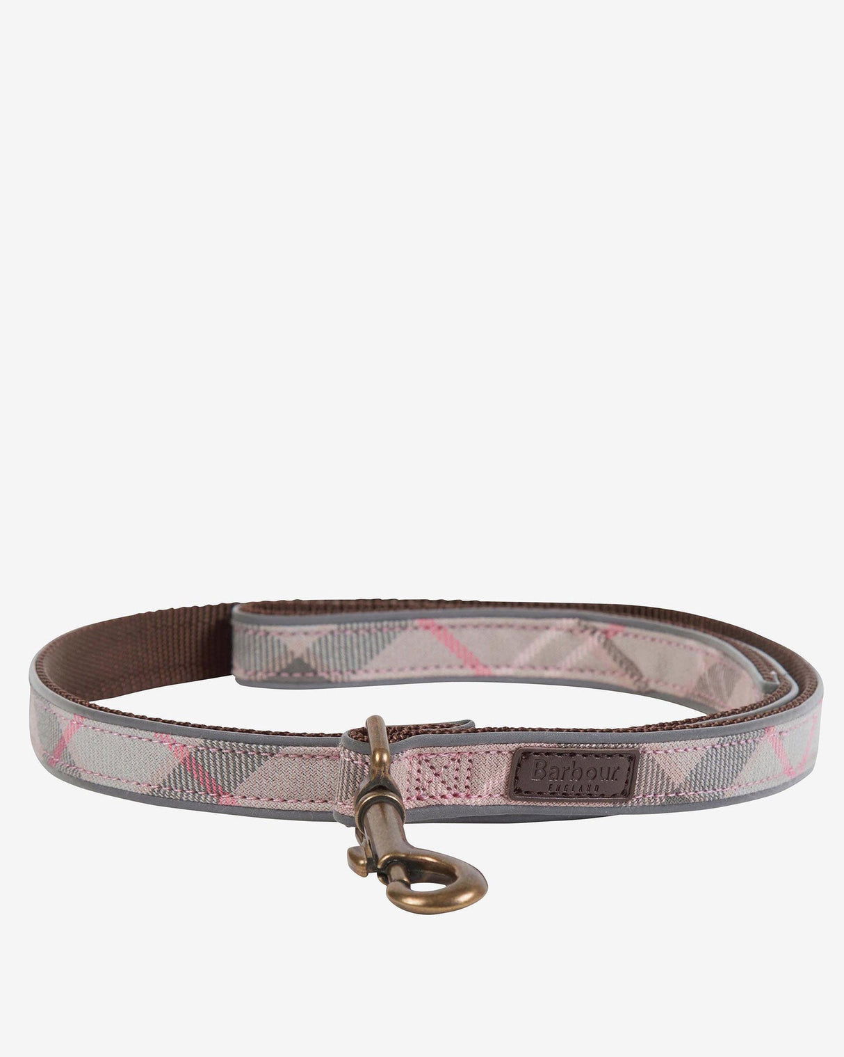 Pink Tartan & Taupe Barbour Reflective Dog Lead