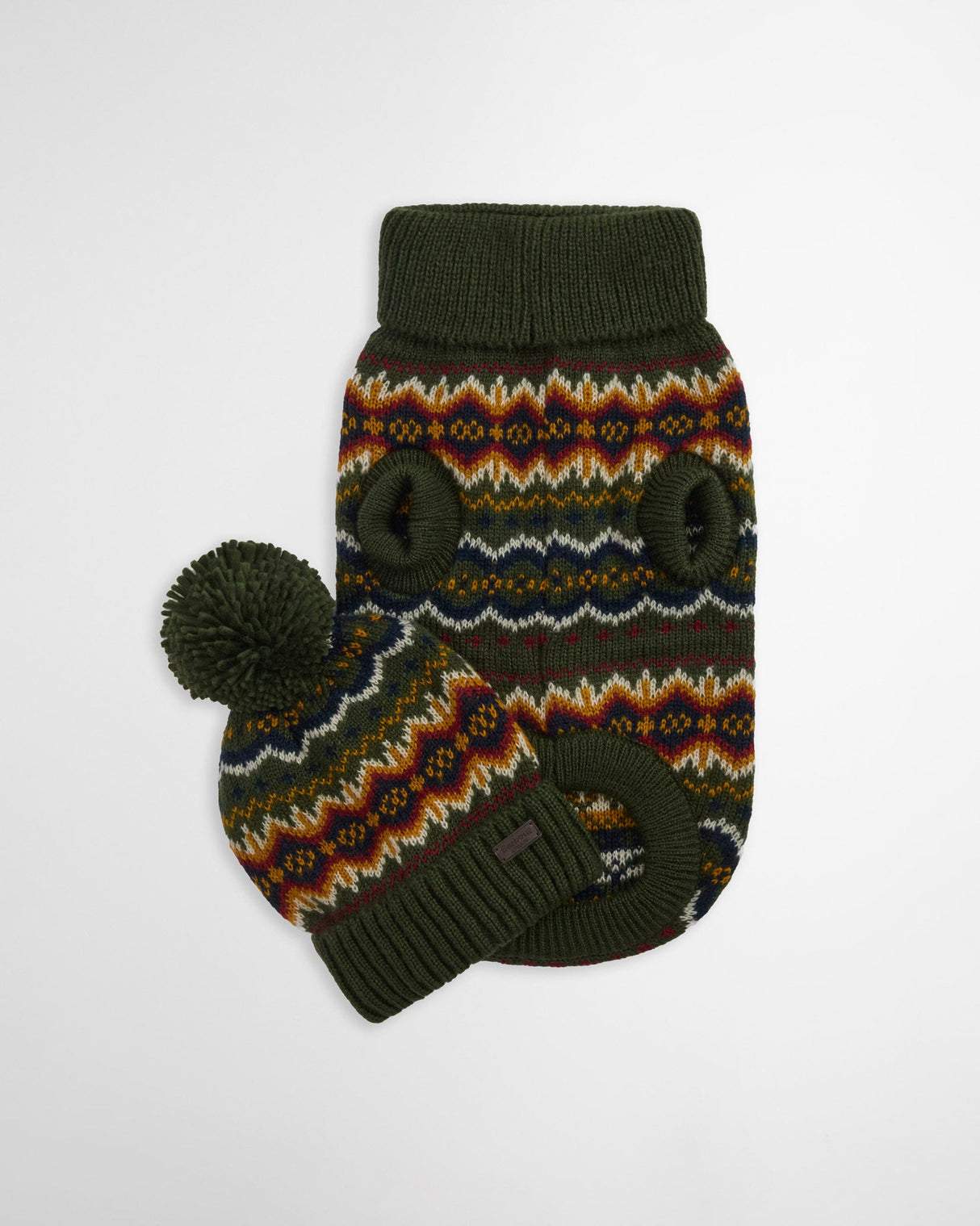 Olive-Fair-Isle-Barbour-Dog-Gift-Set