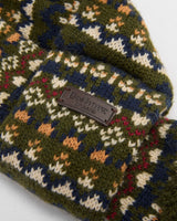 Olive Barbour Fair Isle Dog Scarf