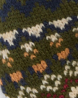 Olive Barbour Fair Isle Dog Scarf