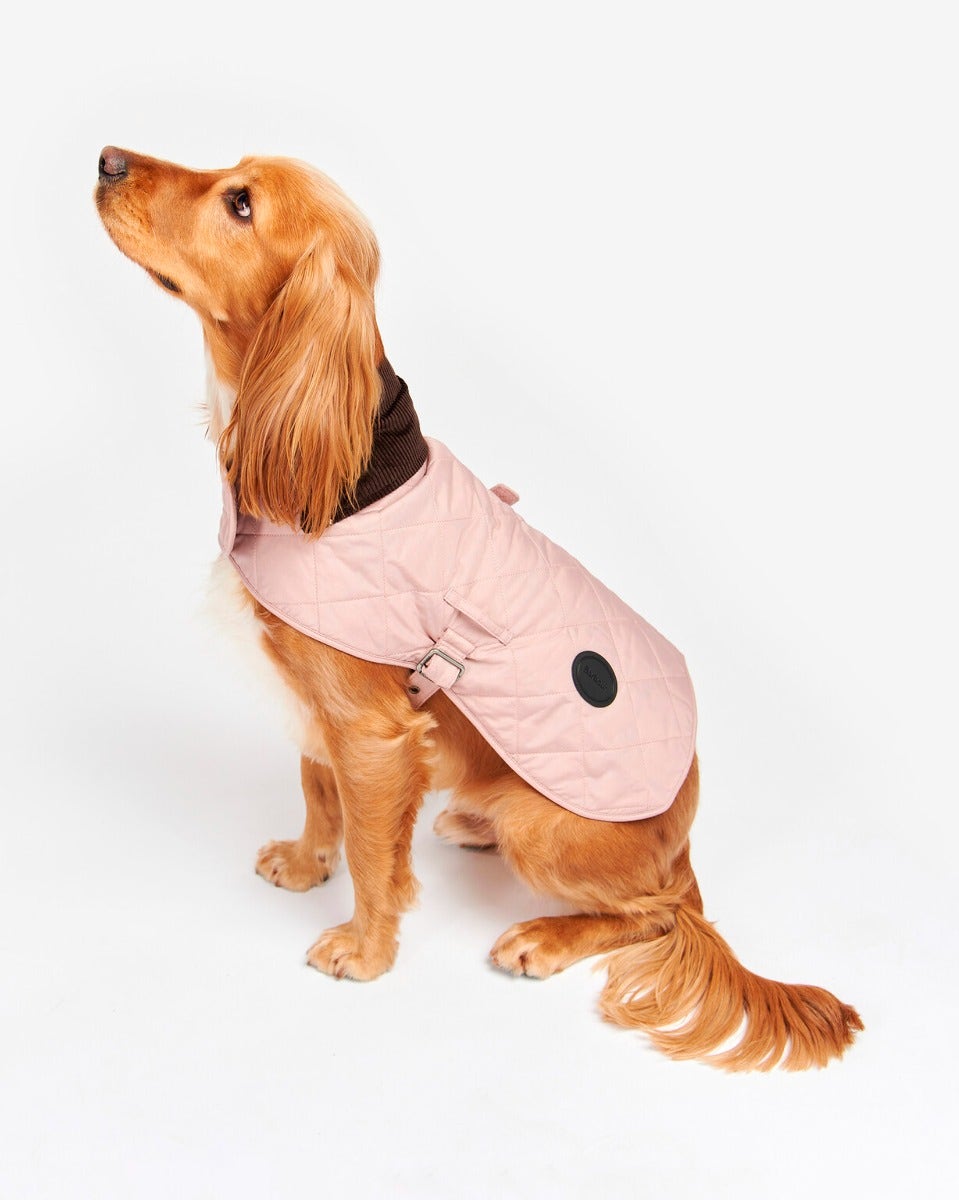 Pink Barbour Quilted Dog Coat