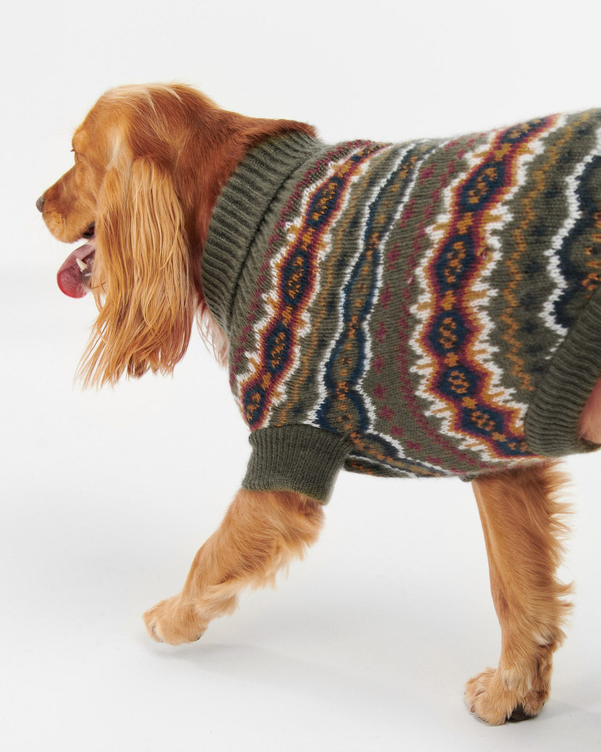 Olive-Fair-Isle-Case-Knit-Dog-Jumper