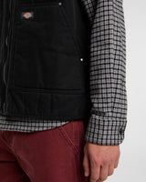 Black Quilted Canvas Vest