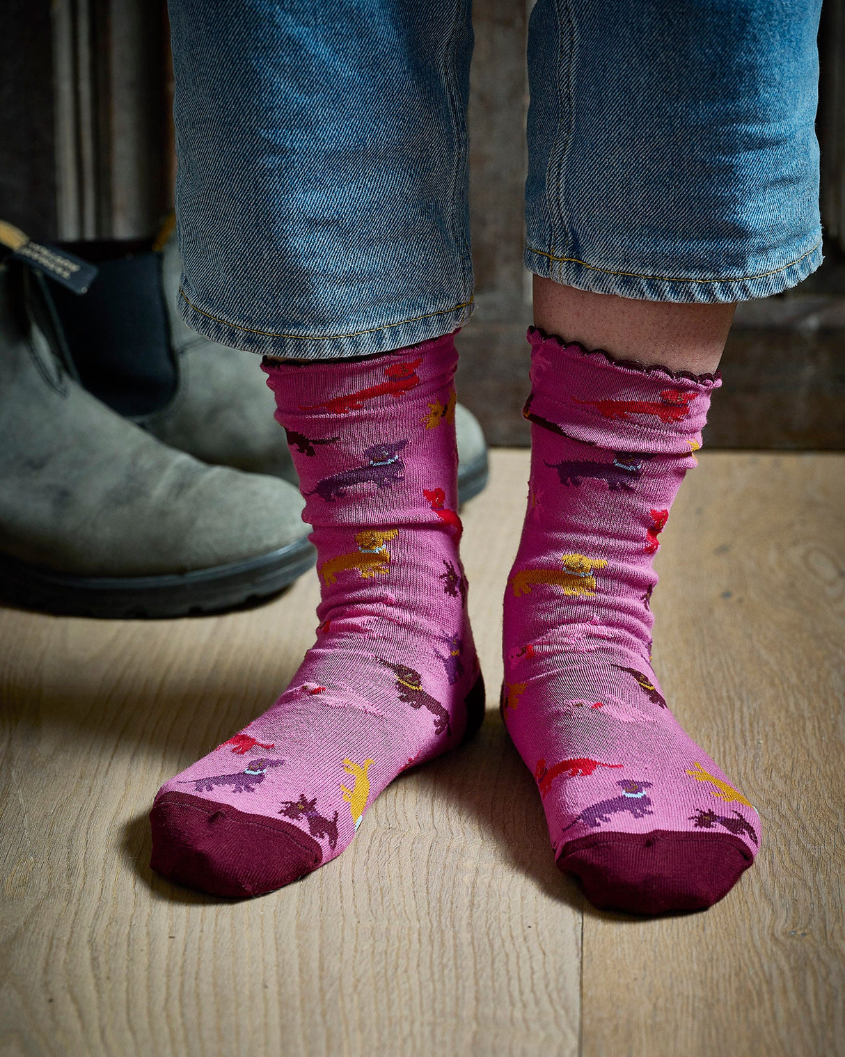 Dog Print Ankle Socks