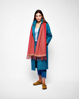 Bramble Houndstooth Wide Donegal Tweed Scarf