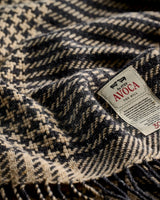 Charcoal Houndstooth Wide Donegal Tweed Scarf
