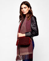 Maple Houndstooth Wide Donegal Tweed Scarf