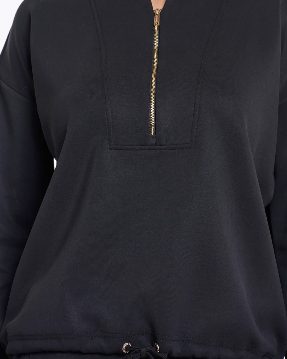Black Dounia Zip Sweatshirt