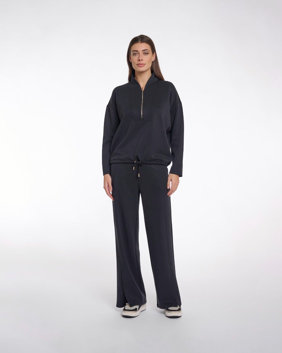Black Dounia Zip Sweatshirt