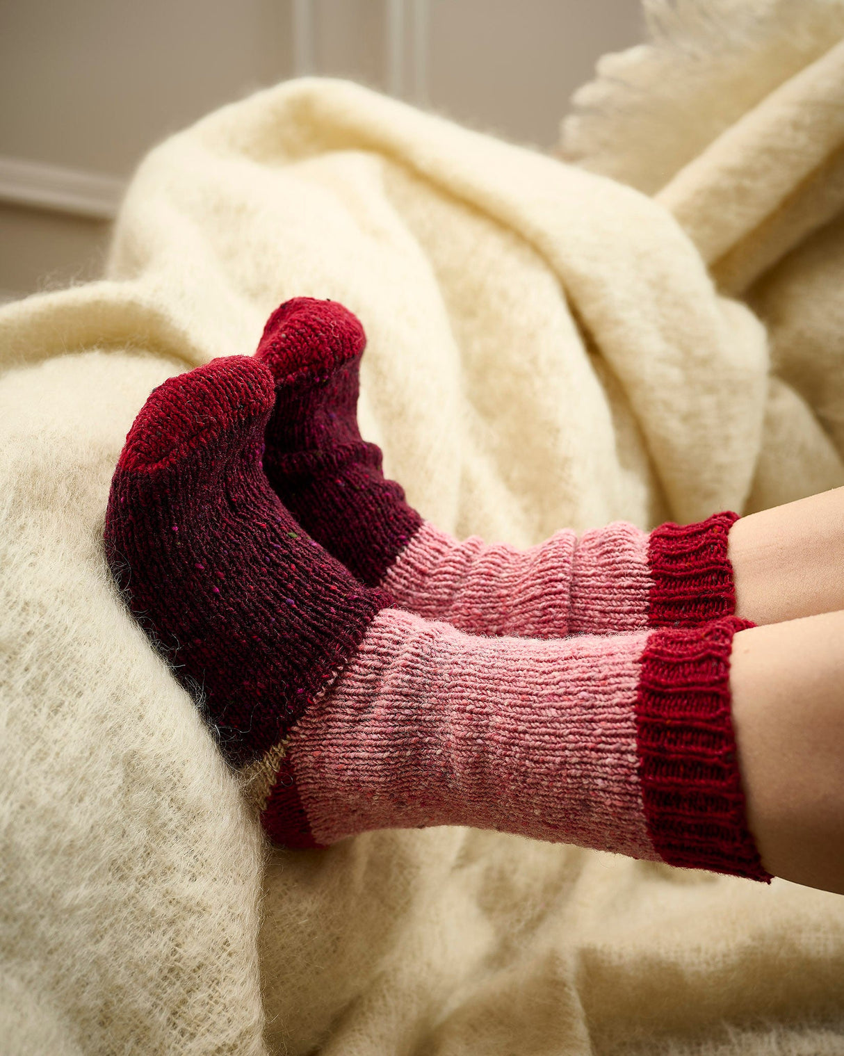 Dusty Pink & Portnoo Women's Donegal Wool Socks